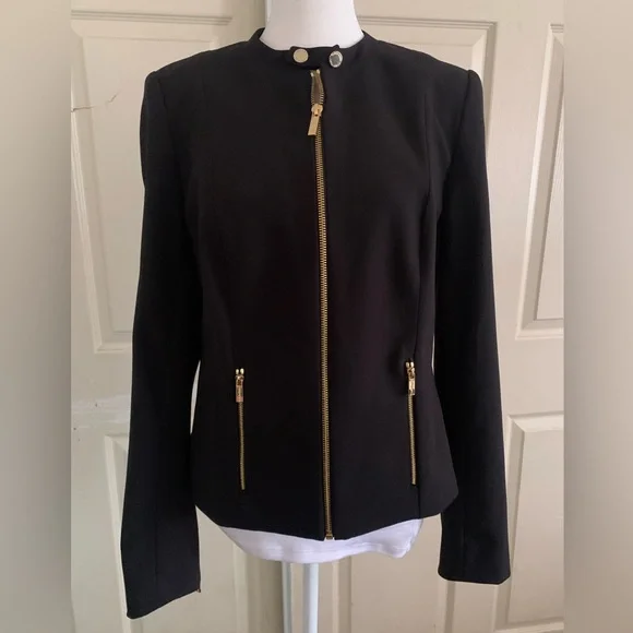 Calvin Klein Black and Gold Blazer with Modern Design - Picture 1 of 15
